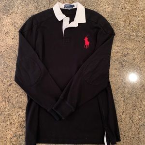 Black Polo Ralph Lauren Rugby Shirt, size Large